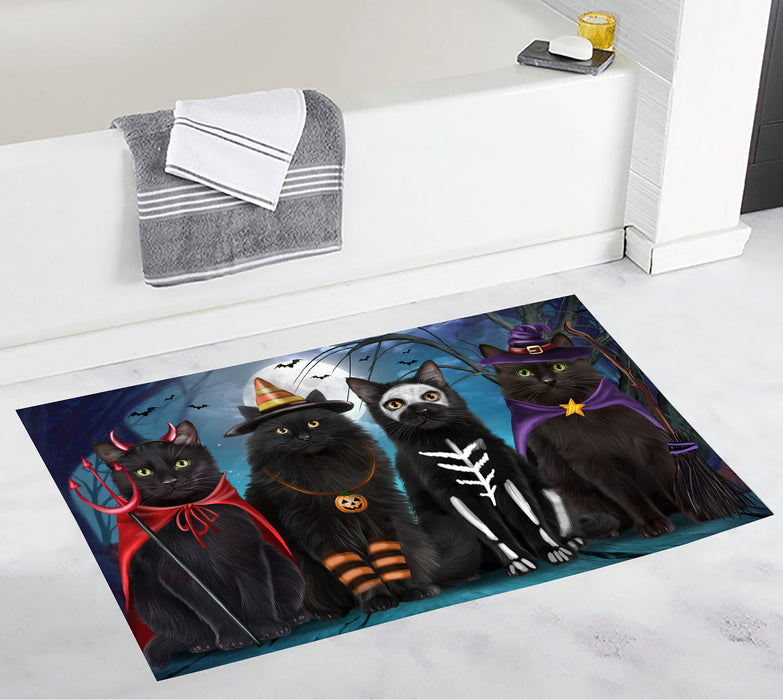 Halloween Trick or Teat Black Cats Bath Mat