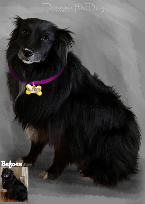 Digital Painting PERSONALIZED PET PORTRAIT! Custom Pet Dog or Cat Art