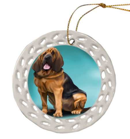 Bloodhound Dog Doily Ornament DPOR59195