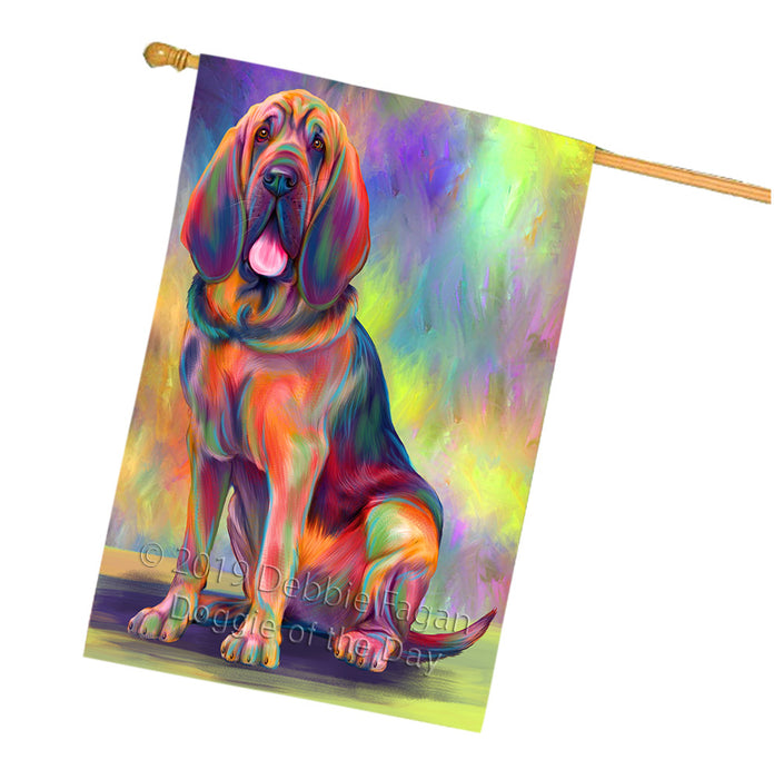 Paradise Wave Bloodhound Dog House Flag FLG66451