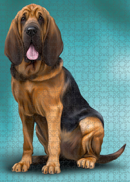 Bloodhound Dog Portrait Jigsaw Puzzle for Adults Animal Interlocking Puzzle Game Unique Gift for Dog Lover's with Metal Tin Box