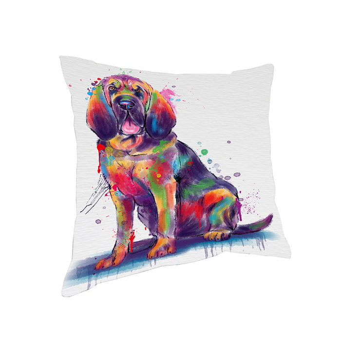 Watercolor Bloodhound Dog Pillow with Top Quality High-Resolution Images - Ultra Soft Pet Pillows for Sleeping - Reversible & Comfort - Ideal Gift for Dog Lover - Cushion for Sofa Couch Bed - 100% Polyester