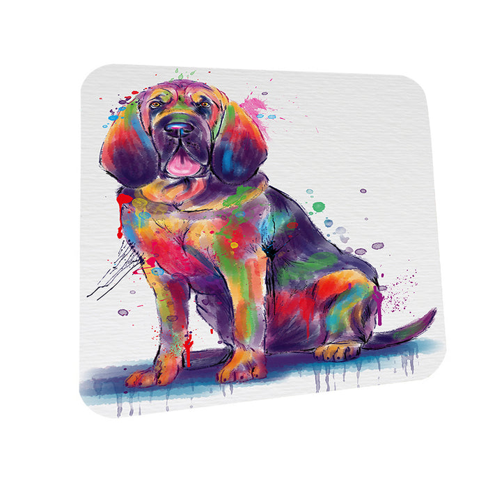 Watercolor Bloodhound Dog Coasters Set of 4 CST57497