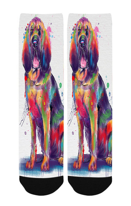 Watercolor Bloodhound Dog Women's Casual Socks