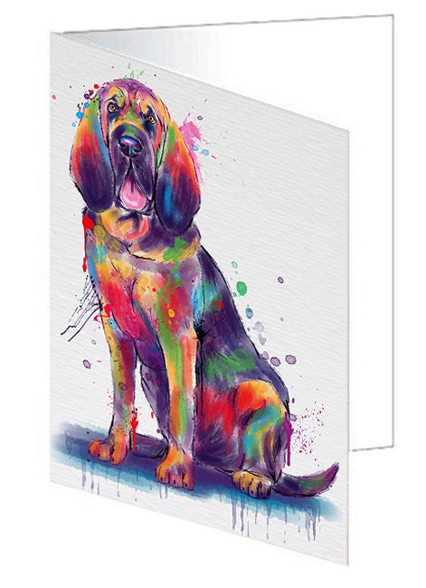 Watercolor Bloodhound Dog Handmade Artwork Assorted Pets Greeting Cards and Note Cards with Envelopes for All Occasions and Holiday Seasons GCD79931