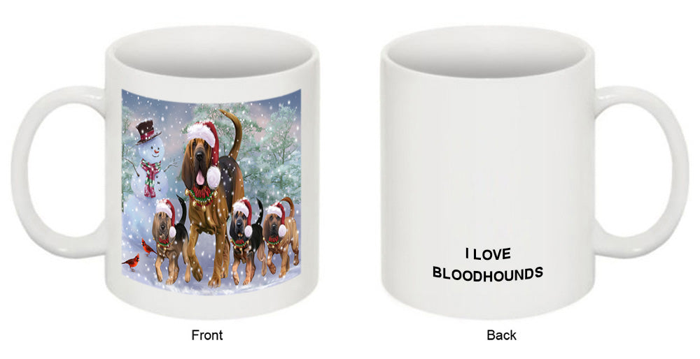 Christmas Running Family Bloodhound Dogs Coffee Mug MUG52524