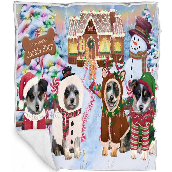 Holiday Gingerbread Cookie Shop Blue Heelers Dog Blanket BLNKT124410