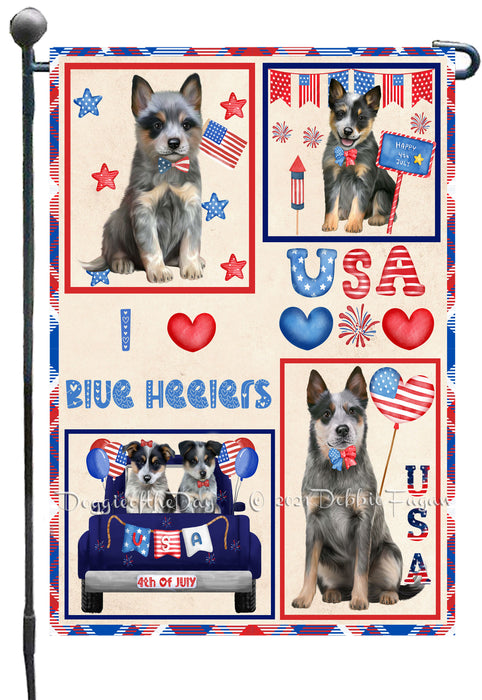 4th of July Independence Day I Love USA Blue Heeler Dogs Garden Flag GFLG66877