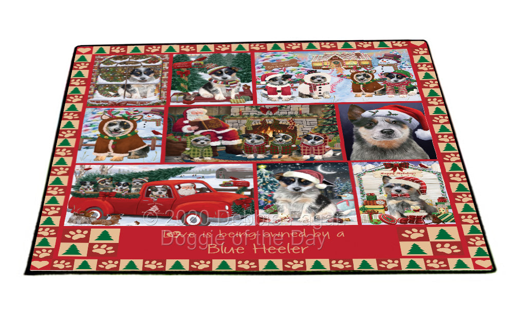 Love is Being Owned Christmas Blue Heeler Dogs Floormat FLMS54790