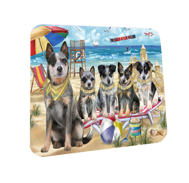 Pet Friendly Beach Blue Heeler Dogs Coasters Set of 4 CSTA58087