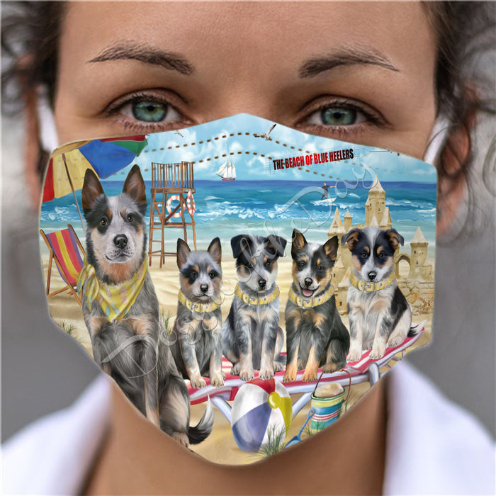 Pet Friendly Beach Blue Heeler Dogs Face Mask FM49079