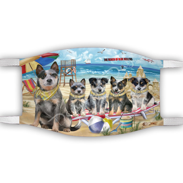 Pet Friendly Beach Blue Heeler Dogs Face Mask FM49079