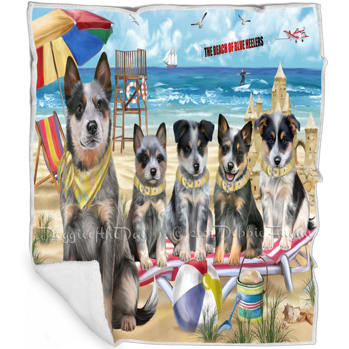 Pet Friendly Beach Blue Heeler Dogs Blanket BLNKT142473