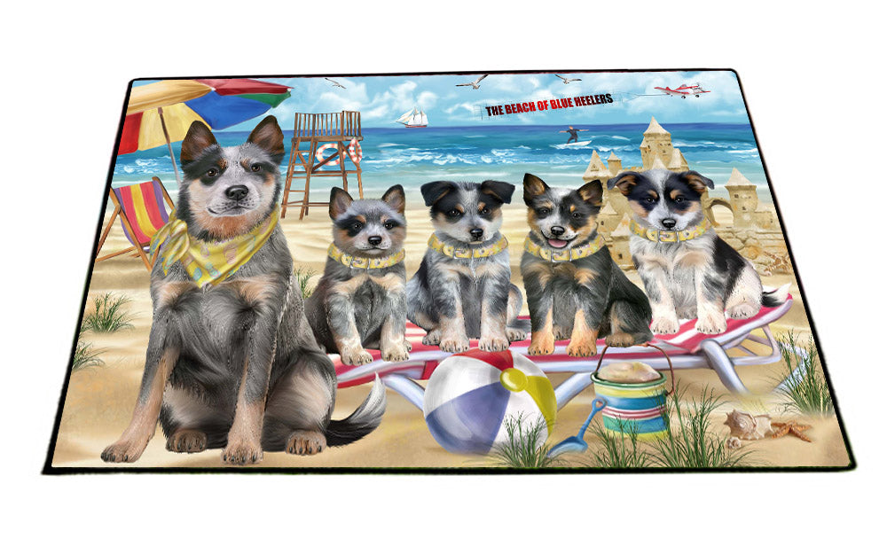 Pet Friendly Beach Blue Heeler Dogs Floormat FLMS55459