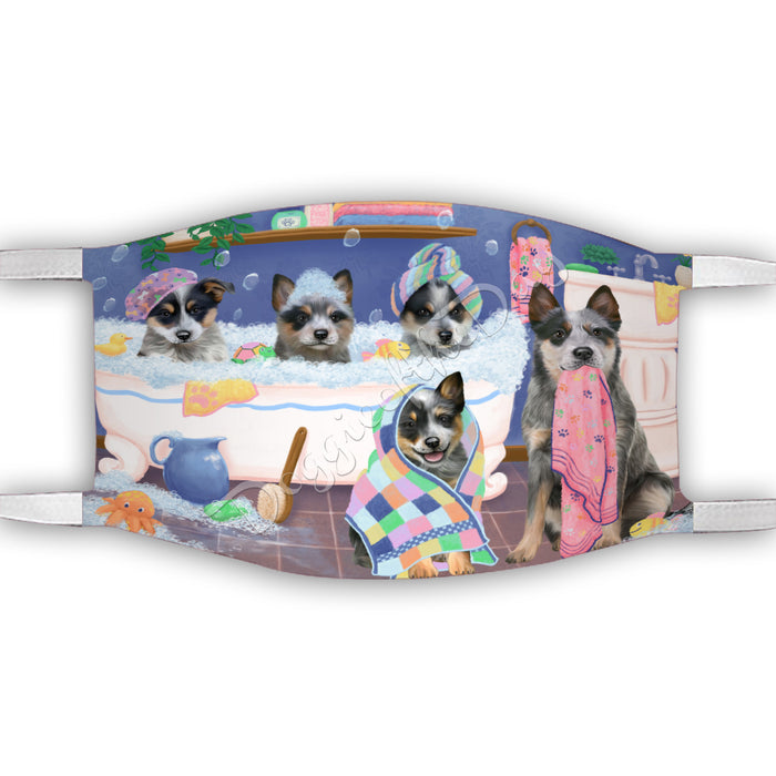 Rub A Dub Dogs In A Tub  Blue Heeler Dogs Face Mask FM49482