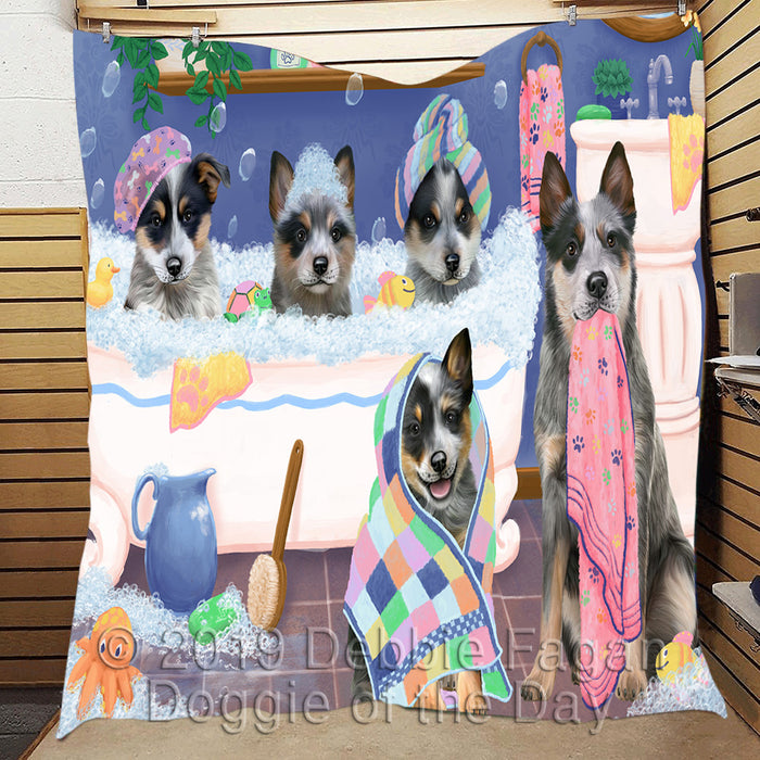 Rub A Dub Dogs In A Tub Blue Heeler Dogs Quilt