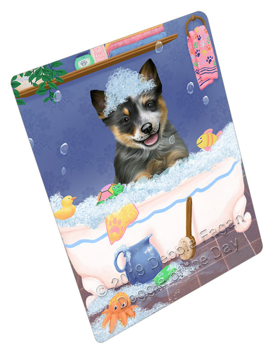 Rub A Dub Dog In A Tub Blue Heeler Dog Cutting Board - For Kitchen - Scratch & Stain Resistant - Designed To Stay In Place - Easy To Clean By Hand - Perfect for Chopping Meats, Vegetables, CA81594