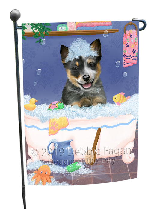 Rub A Dub Dog In A Tub Blue Heeler Dog Garden Flag GFLG66170