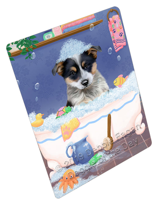 Rub A Dub Dog In A Tub Blue Heeler Dog Cutting Board - For Kitchen - Scratch & Stain Resistant - Designed To Stay In Place - Easy To Clean By Hand - Perfect for Chopping Meats, Vegetables, CA81590