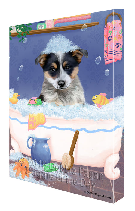 Rub A Dub Dog In A Tub Blue Heeler Dog Canvas Print Wall Art Décor CVS142316