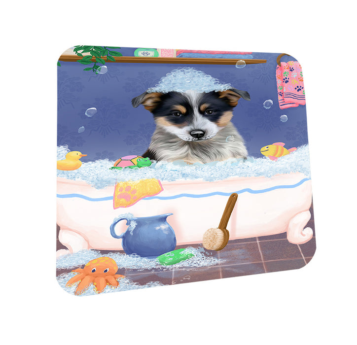 Rub A Dub Dog In A Tub Blue Heeler Dog Coasters Set of 4 CST57270