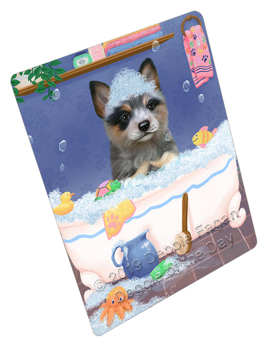 Rub A Dub Dog In A Tub Blue Heeler Dog Cutting Board - For Kitchen - Scratch & Stain Resistant - Designed To Stay In Place - Easy To Clean By Hand - Perfect for Chopping Meats, Vegetables, CA81592