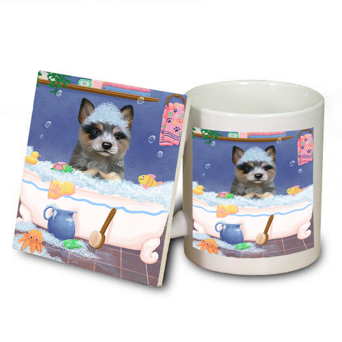 Rub A Dub Dog In A Tub Blue Heeler Dog Mug and Coaster Set MUC57305