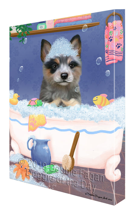 Rub A Dub Dog In A Tub Blue Heeler Dog Canvas Print Wall Art Décor CVS142325