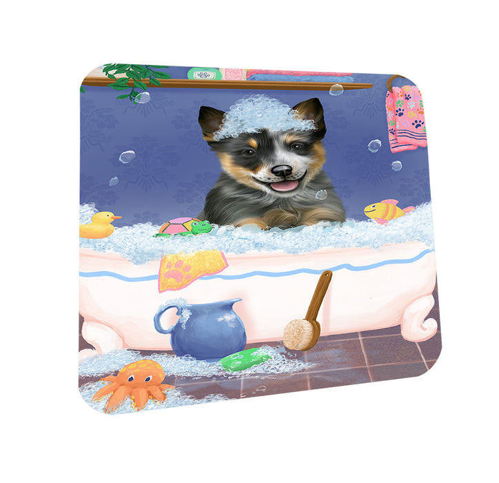 Rub A Dub Dog In A Tub Blue Heeler Dog Coasters Set of 4 CST57272