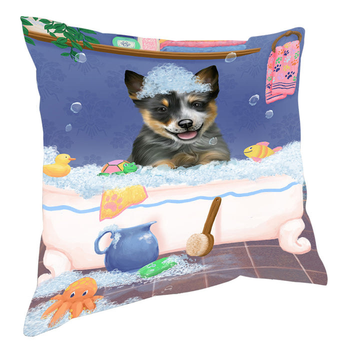 Rub A Dub Dog In A Tub Blue Heeler Dog Pillow with Top Quality High-Resolution Images - Ultra Soft Pet Pillows for Sleeping - Reversible & Comfort - Ideal Gift for Dog Lover - Cushion for Sofa Couch Bed - 100% Polyester, PILA90397