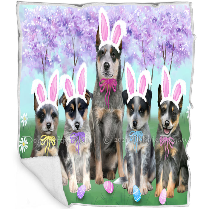 Easter Holiday Blue Heelers Dog Blanket BLNKT131646