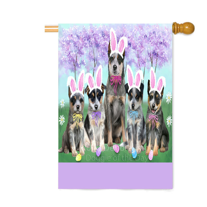 Personalized Easter Holiday Blue Heeler Dogs Custom House Flag FLG-DOTD-A58826