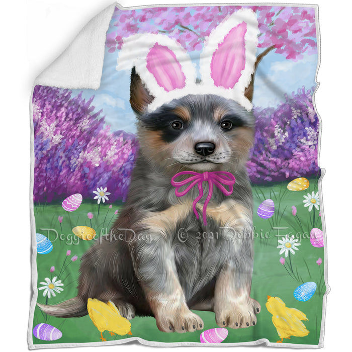 Easter Holiday Blue Heeler Dog Blanket BLNKT131655