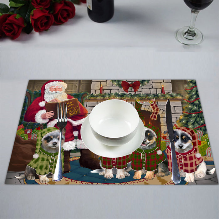 Christmas Cozy Holiday Fire Tails Blue Heeler Dogs Placemat