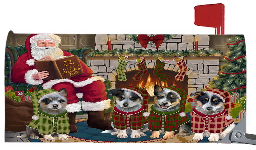 Christmas Cozy Holiday Fire Tails Blue Heeler Dogs 6.5 x 19 Inches Magnetic Mailbox Cover Post Box Cover Wraps Garden Yard Décor MBC48882