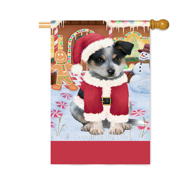 Personalized Gingerbread Candyfest Blue Heeler Dog Custom House Flag FLG63738