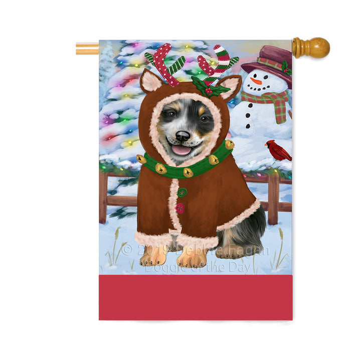 Personalized Gingerbread Candyfest Blue Heeler Dog Custom House Flag FLG63740