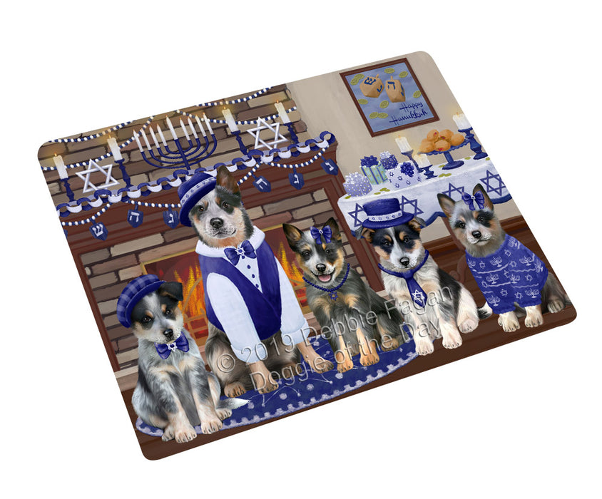 Happy Hanukkah Family and Happy Hanukkah Both Blue Heeler Dogs Magnet MAG77593 (Small 5.5" x 4.25")
