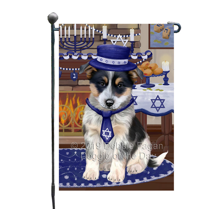 Happy Hanukkah Family and Happy Hanukkah Both Blue Heeler Dog Garden Flag GFLG65698