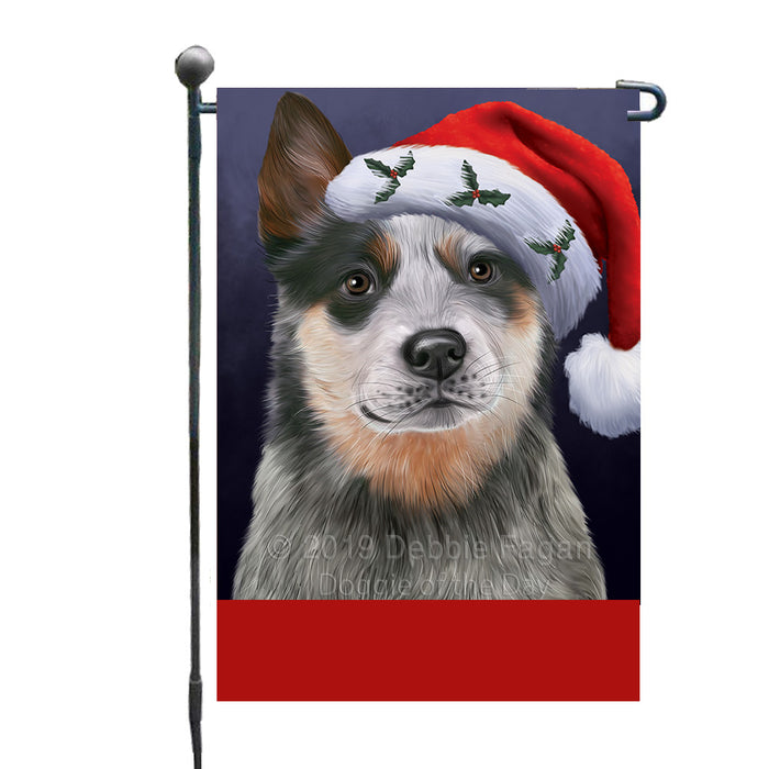 Personalized Christmas Holidays Blue Heeler Dog Wearing Santa Hat Portrait Head Custom Garden Flags GFLG-DOTD-A59807