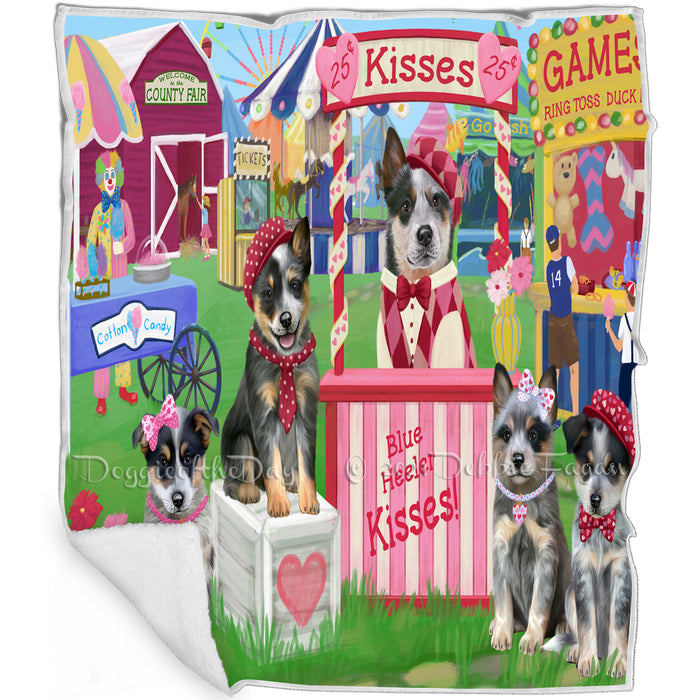 Carnival Kissing Booth Blue Heelers Dog Blanket BLNKT122475