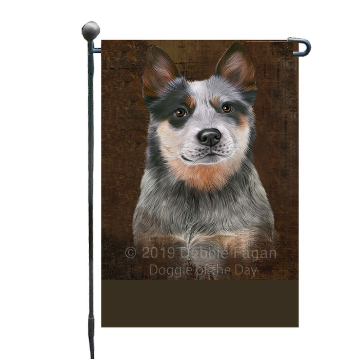 Personalized Rustic Blue Heeler Dog Custom Garden Flag GFLG63437