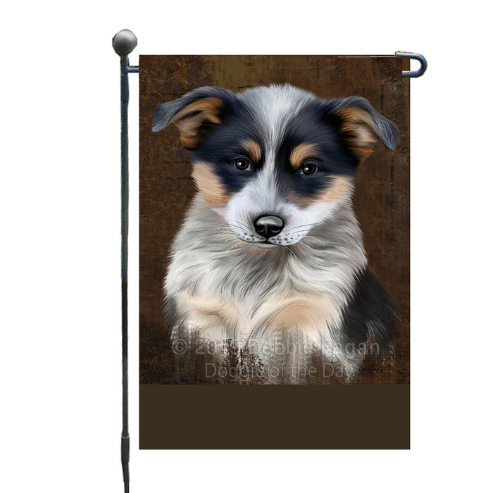 Personalized Rustic Blue Heeler Dog Custom Garden Flag GFLG63438