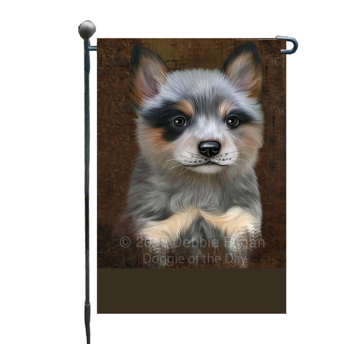 Personalized Rustic Blue Heeler Dog Custom Garden Flag GFLG63439