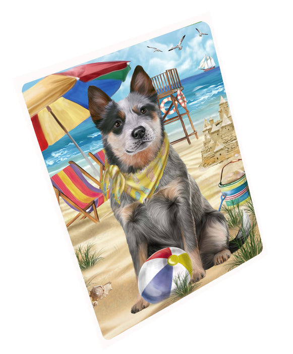 Pet Friendly Beach Blue Heeler Dog Cutting Board - For Kitchen - Scratch & Stain Resistant - Designed To Stay In Place - Easy To Clean By Hand - Perfect for Chopping Meats, Vegetables, CA82468