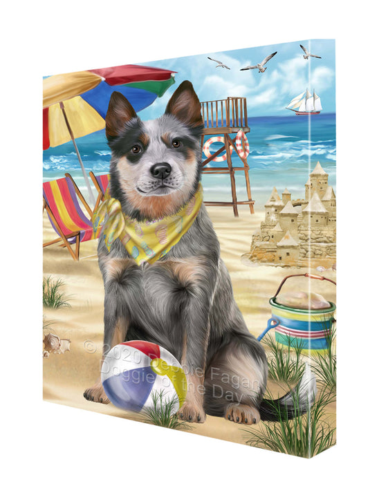 Pet Friendly Beach Blue Heeler Dog Canvas Wall Art - Premium Quality Ready to Hang Room Decor Wall Art Canvas - Unique Animal Printed Digital Painting for Decoration CVS132