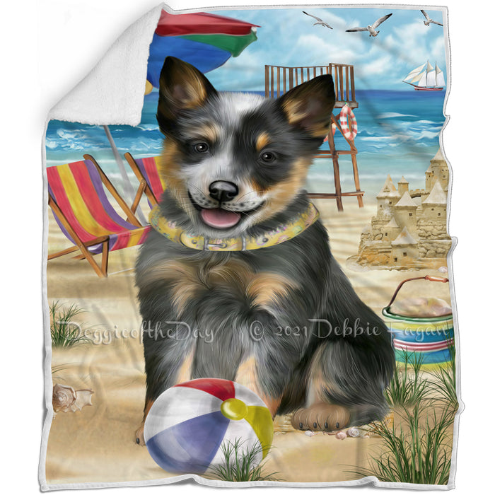 Pet Friendly Beach Blue Heeler Dog Blanket BLNKT142472