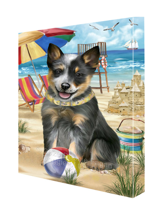 Pet Friendly Beach Blue Heeler Dog Canvas Wall Art - Premium Quality Ready to Hang Room Decor Wall Art Canvas - Unique Animal Printed Digital Painting for Decoration CVS133