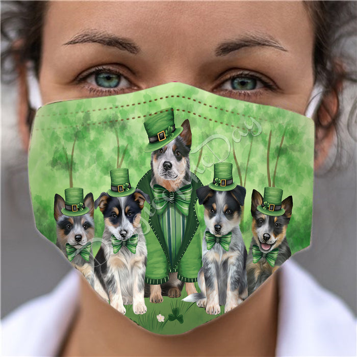 St. Patricks Day Irish Blue Heeler Dogs Face Mask FM50129