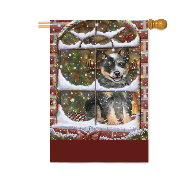 Personalized Please Come Home For Christmas Blue Heeler Dog Sitting In Window Custom House Flag FLG-DOTD-A60188